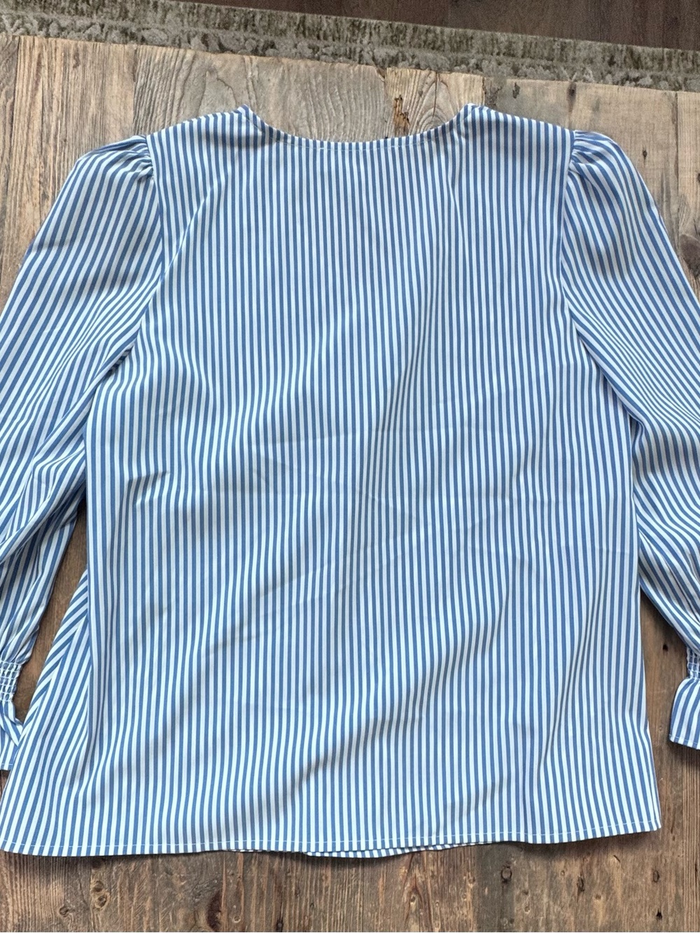 Tuckernuck Blue & White Stripe V-Neck Blouse - Picture 8 of 8